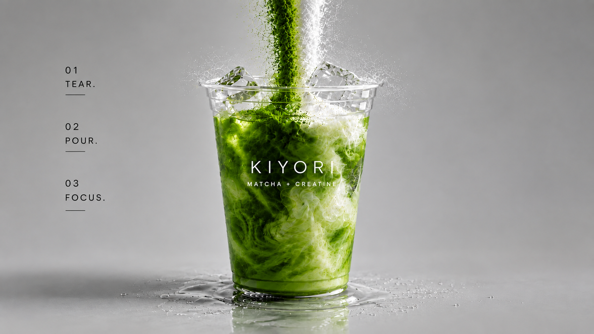Ceremonial matcha and creatine monohydrate
