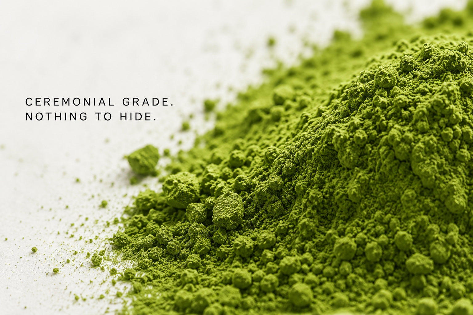 Vivid green ceremonial-grade matcha powder