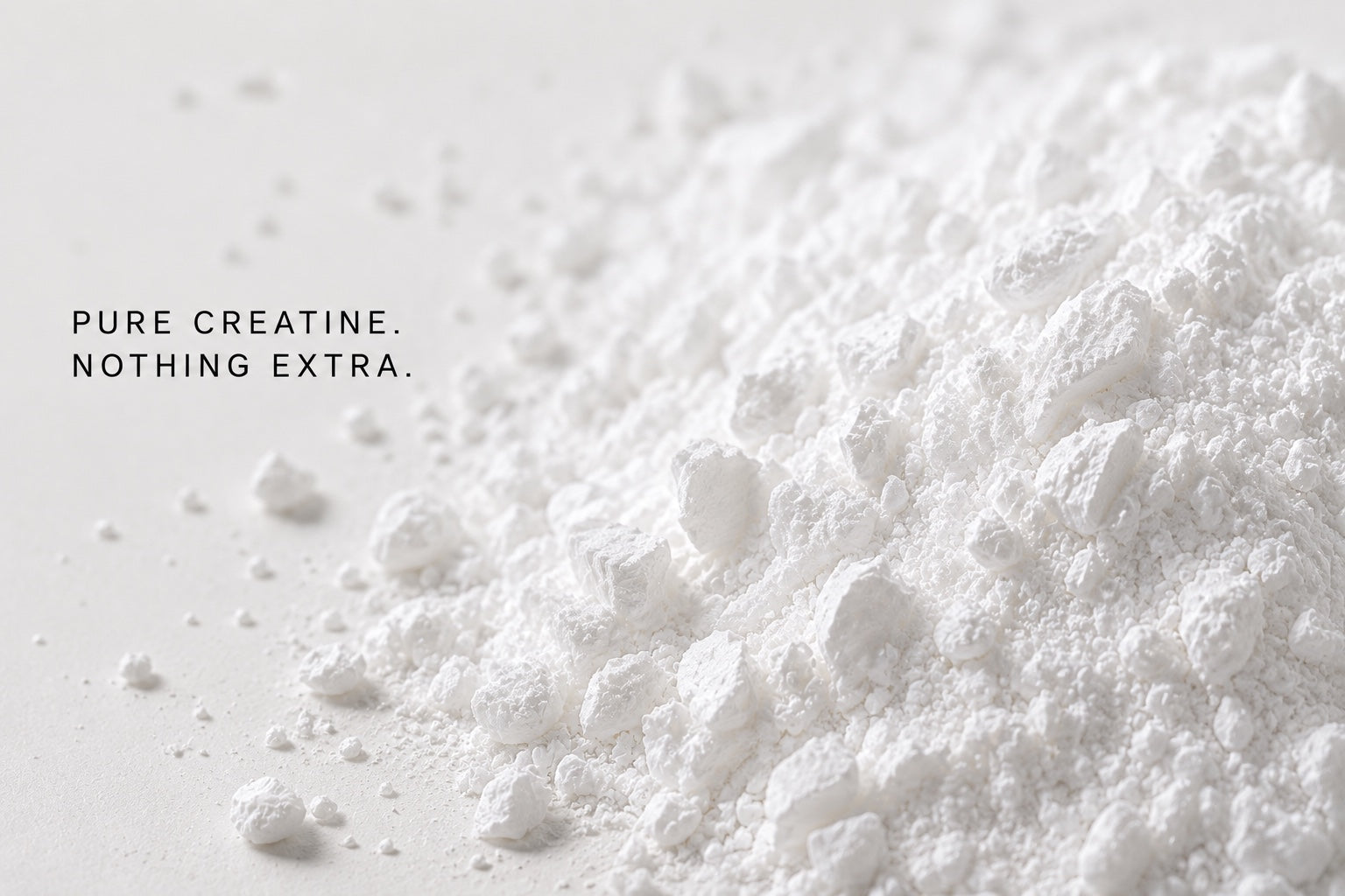 Pure white creatine monohydrate powder